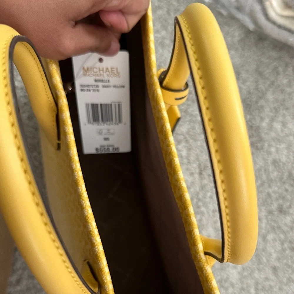 Michael Michael Kors Mirella Yellow Logo Medium Tote Bag